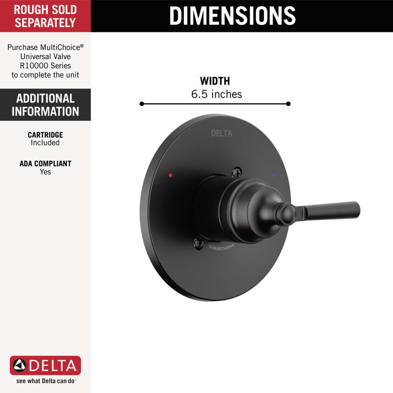 Garniture de robinet SAYLOR ™ Series® 14 Series seulement, Noir mat