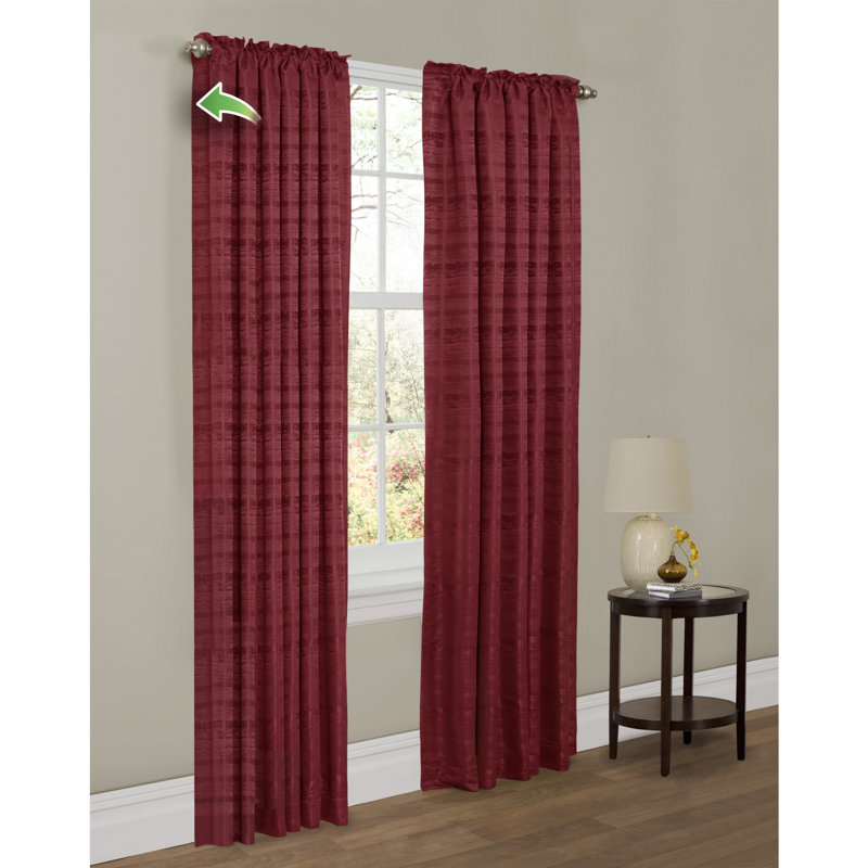Alaw Room Darkening Curtain Single Panel, Red