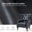 Fauteuil à oreilles en cuir véritable avec garniture cloutée 31,5 po Ansumana-1429727751
