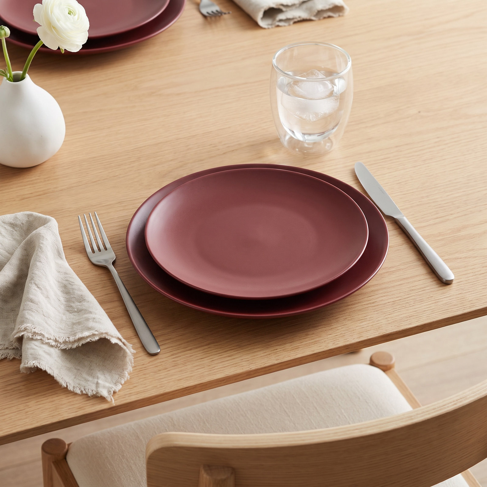 Wazee Matte 8" Dinner Plate, Red