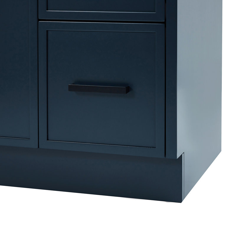 ARIEL Kelly 48 Single Sink Bathroom Vanity with Carrara Quartz Top, Midnight Blue, 48"
