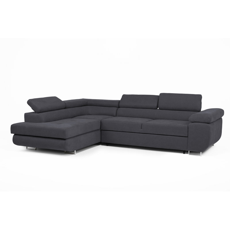 Flavius Corner Sofa Bed, Left Hand Facing, Charcoal