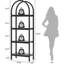 4-Tier Industrial Black Arched Open Bookshelf