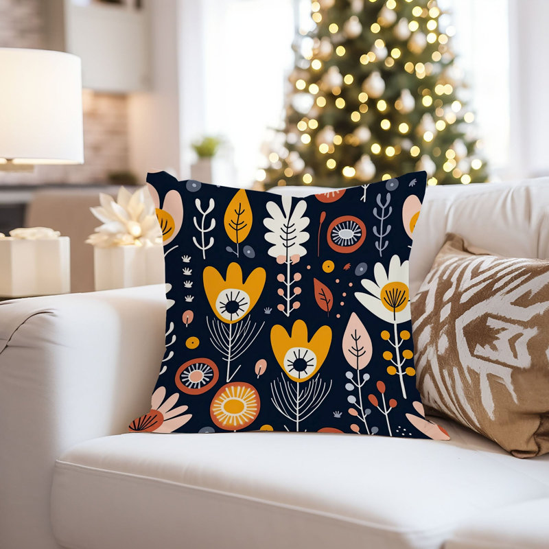 Botanical Scandinavian Flower Pattern III, 20"H x 20"W