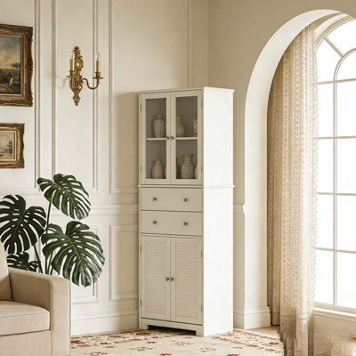 Armoire de cuisine de 67 po de hauteur avec portes et tablettes