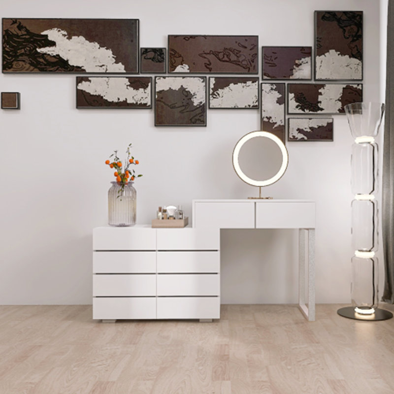 Commode pour meuble-lavabo à 10 tiroirs blanc