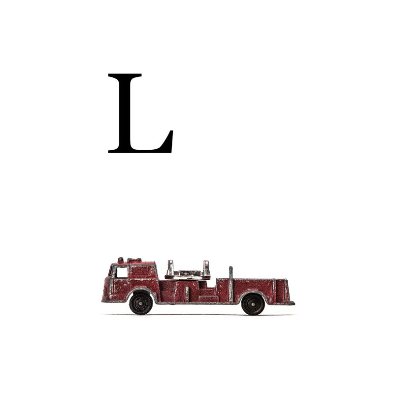 L Fire Engine Letter 1 Piece Wall Art on Canvas, 66.04 cm H x 45.72 cm W x 1.91 cm D, Wrapped Canvas