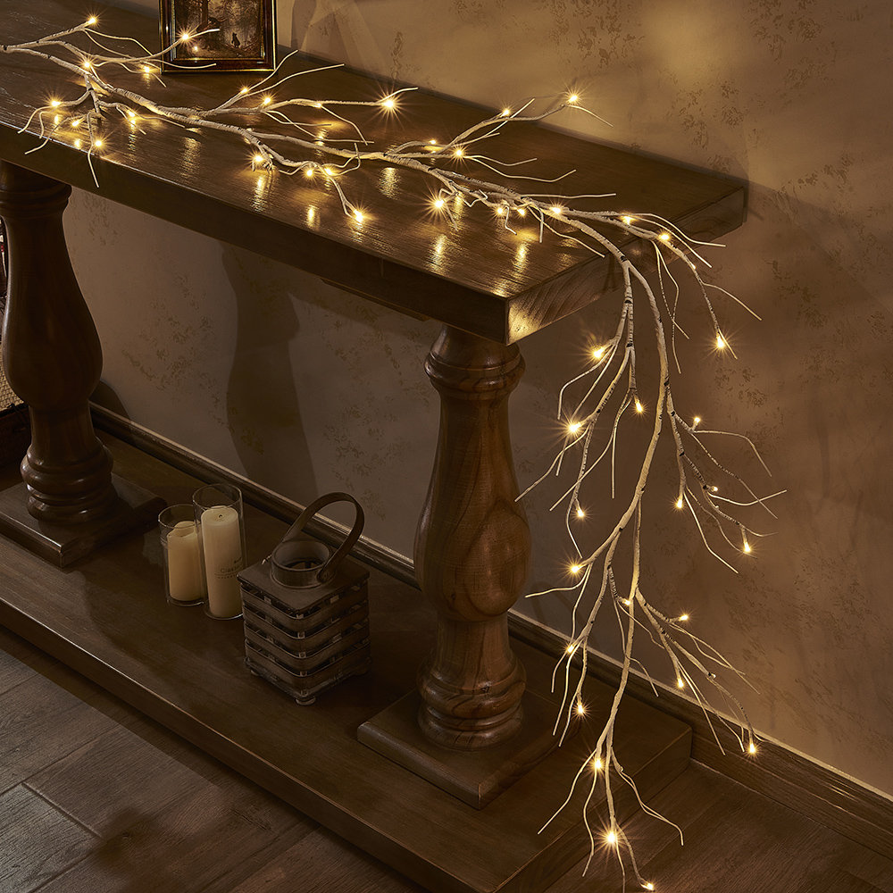 47'' in. Lighted Birch Garland