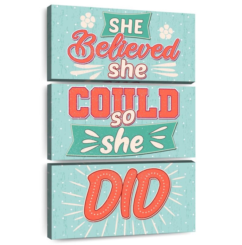 She Believed She Could Positive Typography