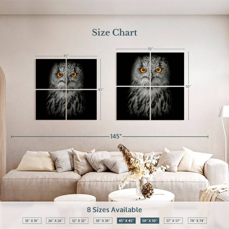 Brampt Intense Eagle Owl, 50" H x 50" W