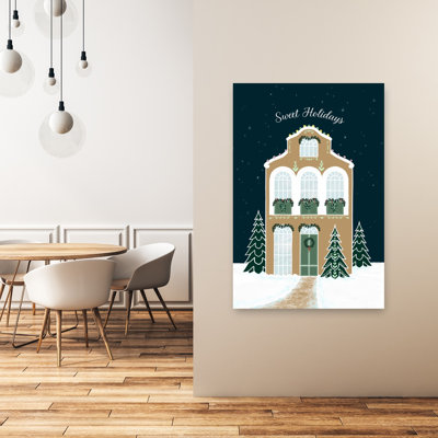 «Sweet Holiday House», art contemporain mural, paysage abstrait