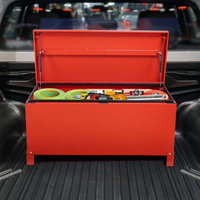 36" Heavy Duty Steel Truck Bed Tool Box - Lockable Waterproof Storage Chest with Side Handles, Iron Construction (36x15x15, No Drawers)