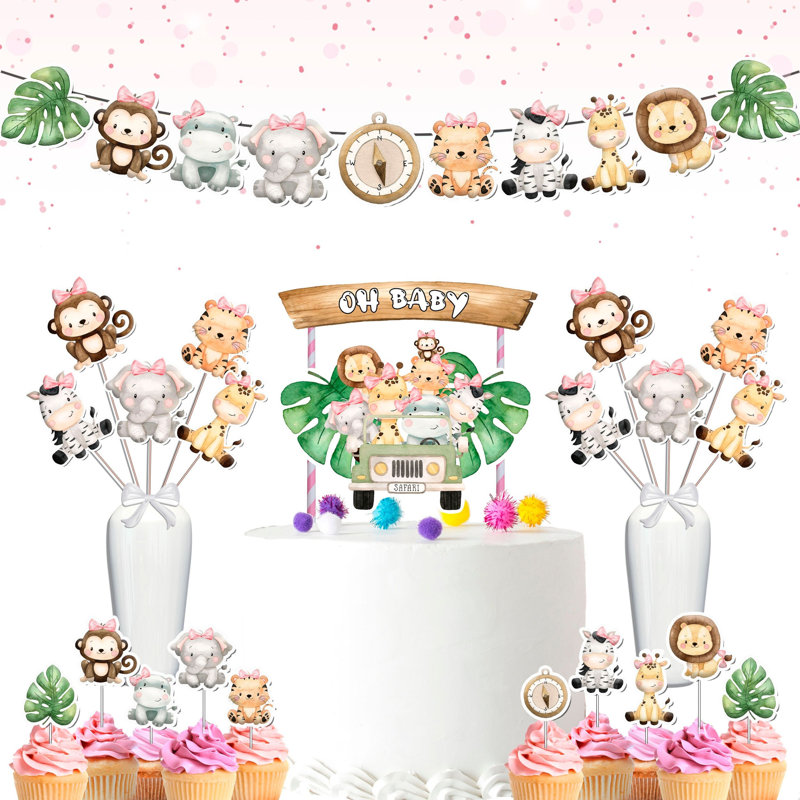 Ensemble de décoration de fête de naissance pour animaux Jungle