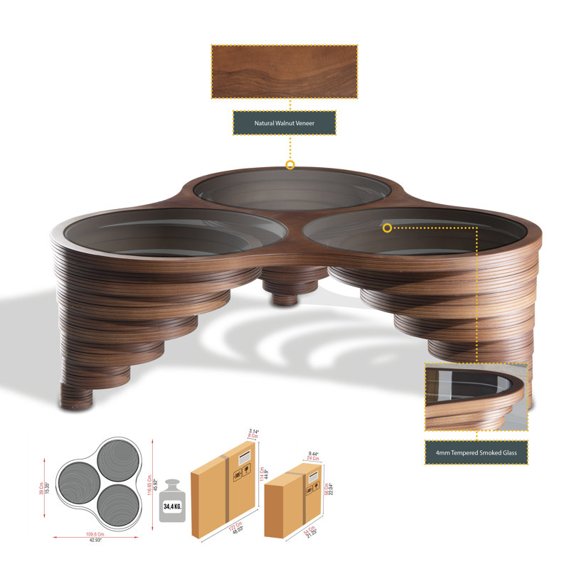 Papella Glass Top Single Coffee Table