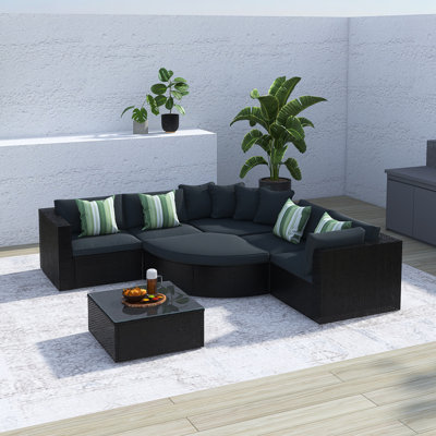 7-Piece Outdoor Wicker Sofa Set
