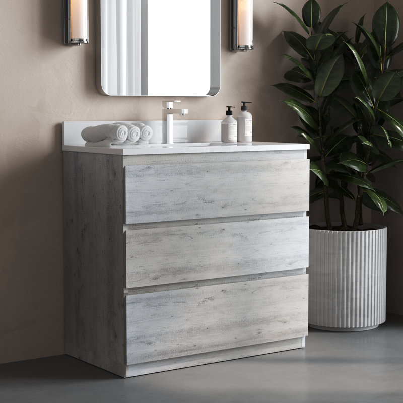 Vamo 36 po x 20 po Meuble-lavabo simple, Gris rustique