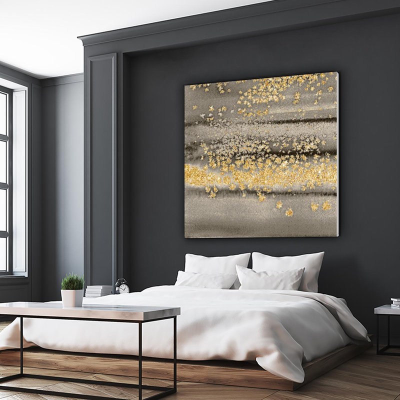 «Gold Winds Square Iii», reproduction d'art sur toile géante 54 po x 54 po