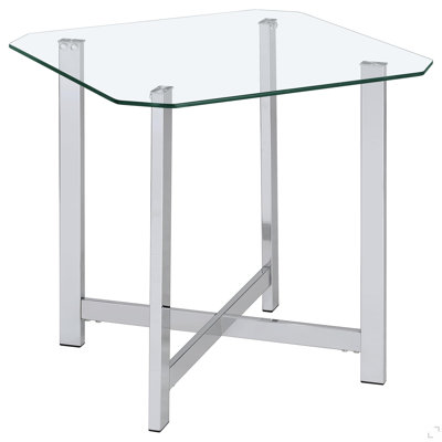 Table de bout en verre chromé