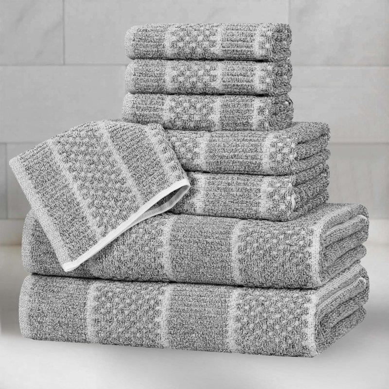  Ensemble de serviettes 8 pièces Naples, Gris anthracite