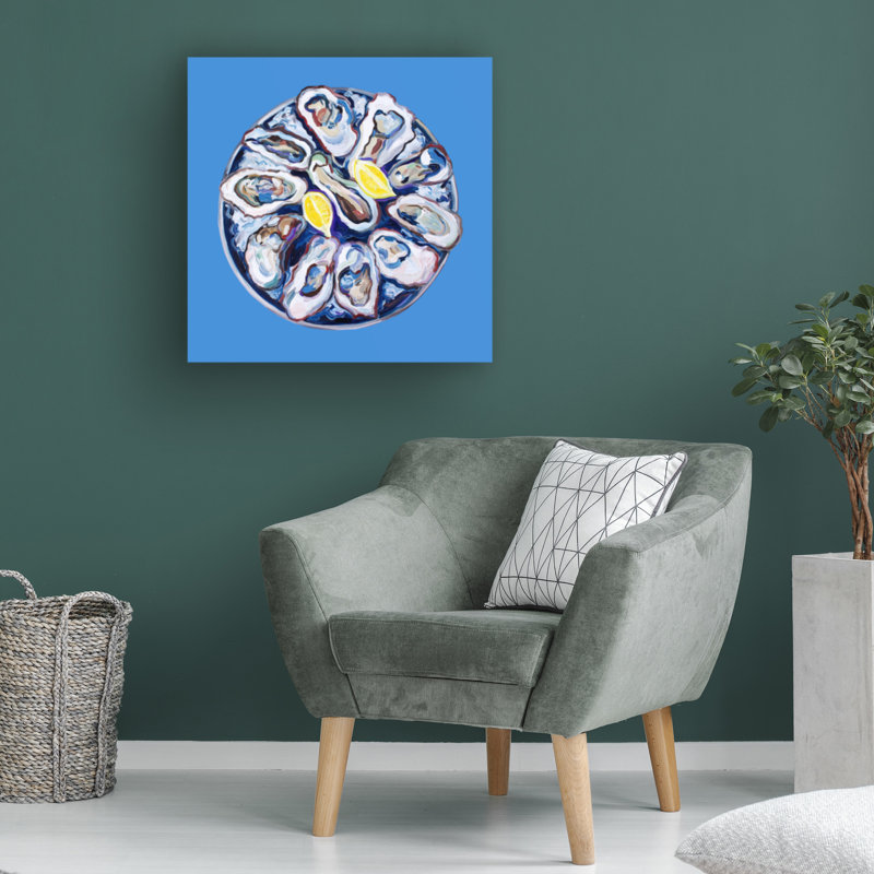 Reproduction de plaque bol d'huîtres sur toile par Alice Straker