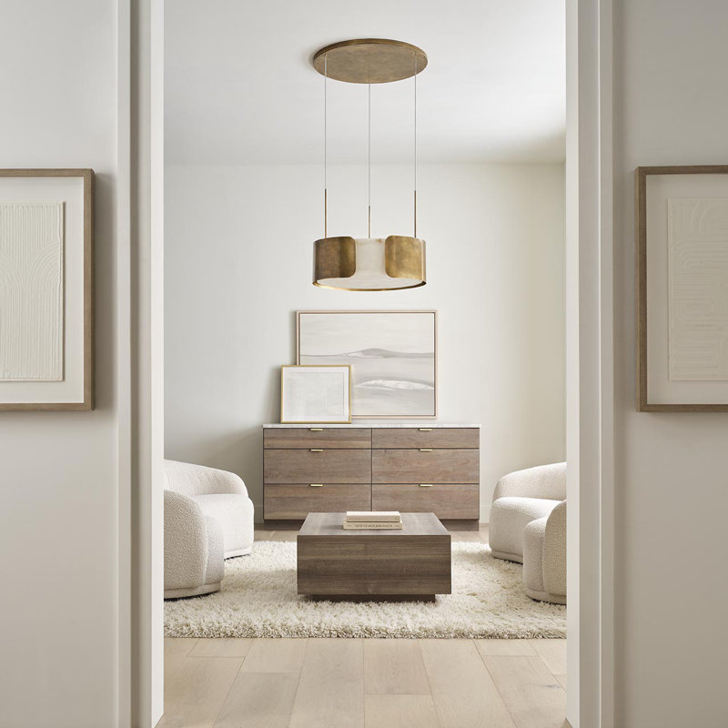 Anne-Marie Barton Armise 28" Drum Chandelier, Matte Carbon