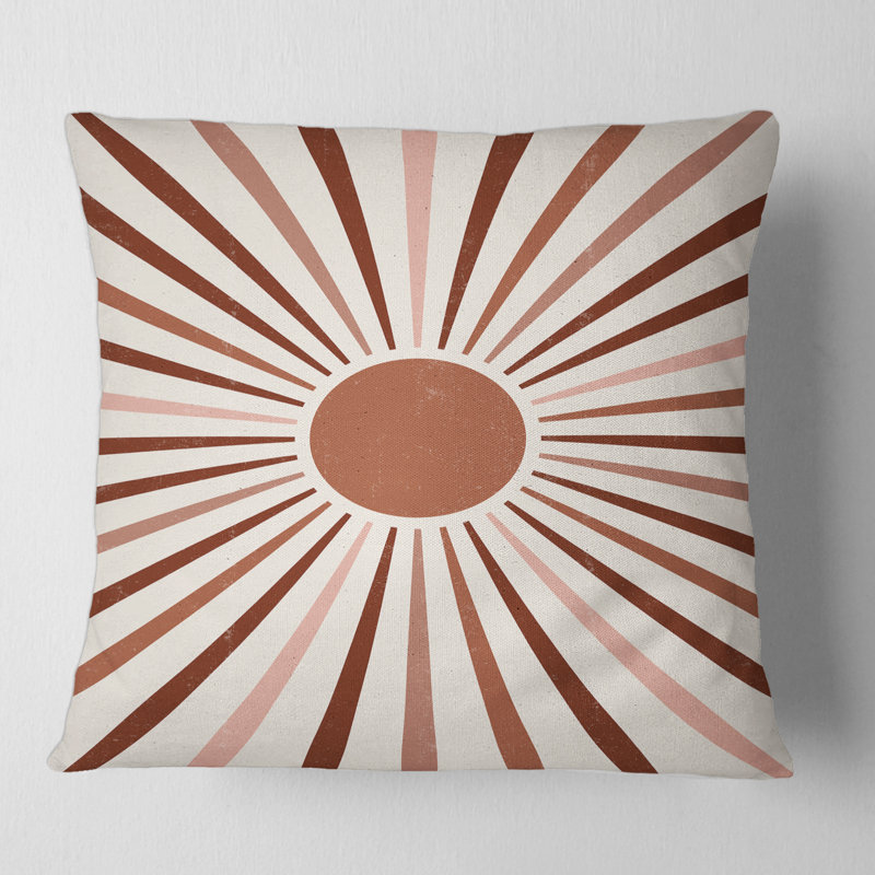 Coussin décoratif à motif géométrique Radiant Sun, 18" x 18"