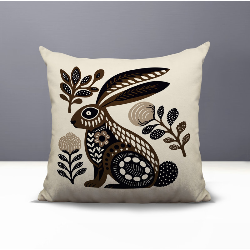 Coussin intérieur / extérieur Timi Rabbit, Carré 15 po, Beige