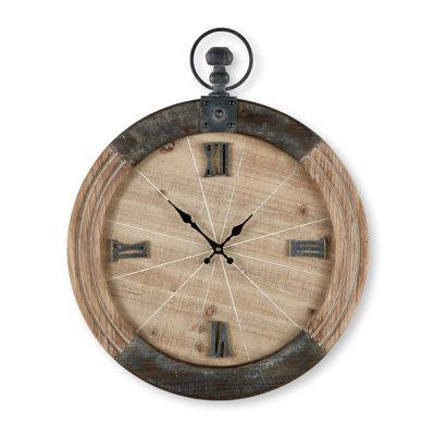 Deionta Wood Analog Wall Clock