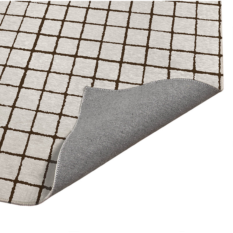 Tapis de cuisine Rebar, Rectangle 2' x 3', Motif géométrique brun moka