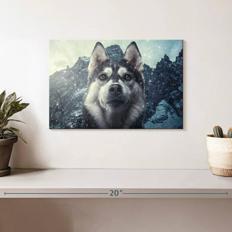 Husky de Sibérie hivernal, H 8 po x l 12 po
