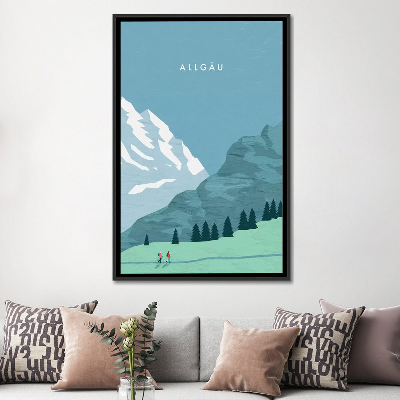 « allgäu », impression sur toile, H 26 po x l 18 po x P 1,5 po, Toile avec cadre noir, Pas de tapis