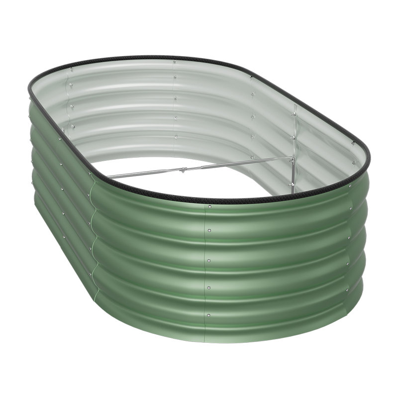 Brelon Galvanized Planter: Weatherproof, Child-Safe & Easy Drain, Green, 42cm H x 160cm W x 80cm D