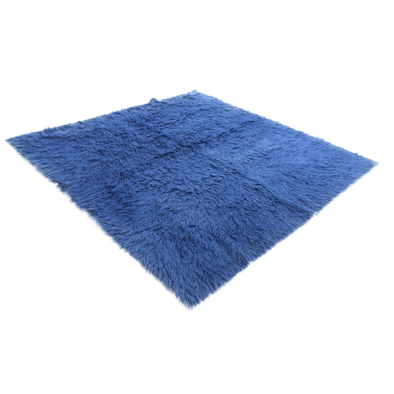 Tapis carré bleu 7 pi 7 pi