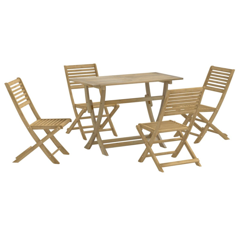 4 - Person Wood Patio Dining Set with, 75cm H x 110cm W x 55cm D