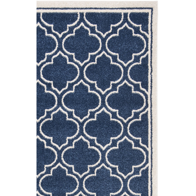 Tapis bleu marine / ivoire Ammundsen, Rectangle 10 pi x 14 pi