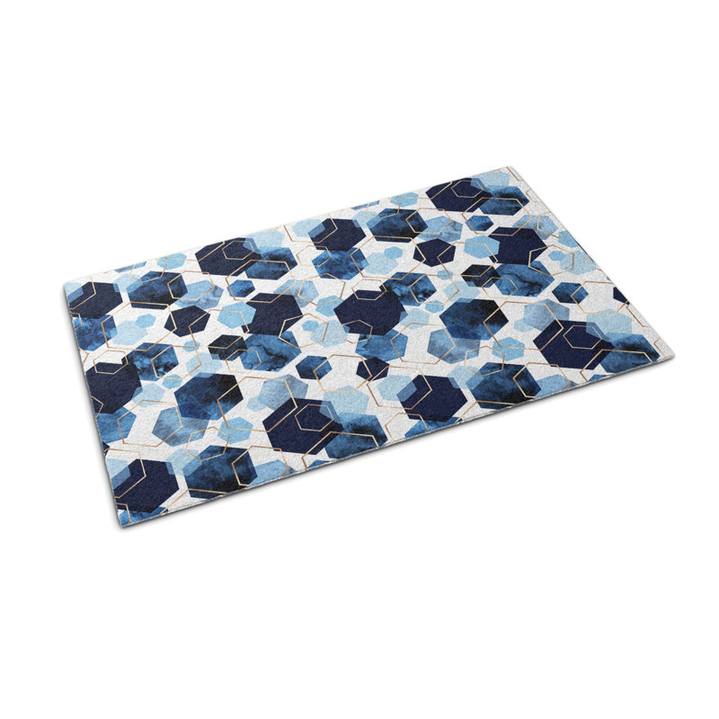 Non-Slip Geometric Outdoor Doormat, W100 x L150 cm