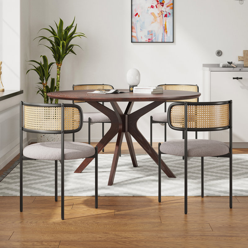 4 Person Round Dining Sets, Gray