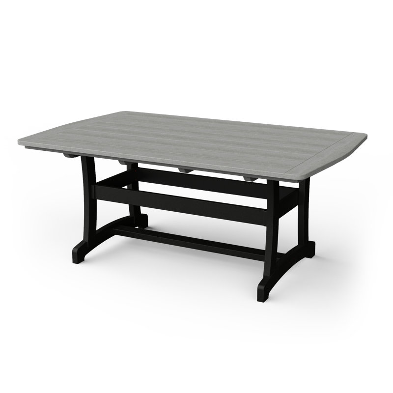 Table de salle à manger Stella, Bois flotté gris / noir, H 30 po x l 71,5 po x P 45 po