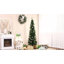 Sapin de Noël artificiel mince 6 pi avec 6 lumières DEL blanc chaud et 390 pointes, pour décoration de Noël, vert
