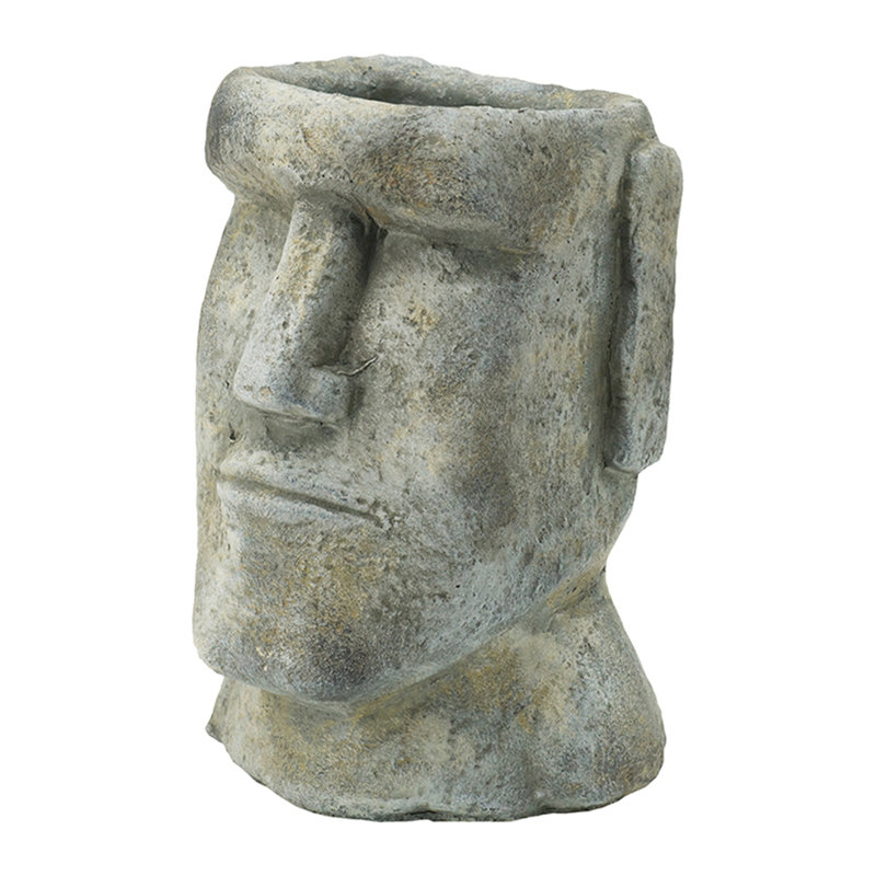 5X5.5X9" Easter Island Cement Planter