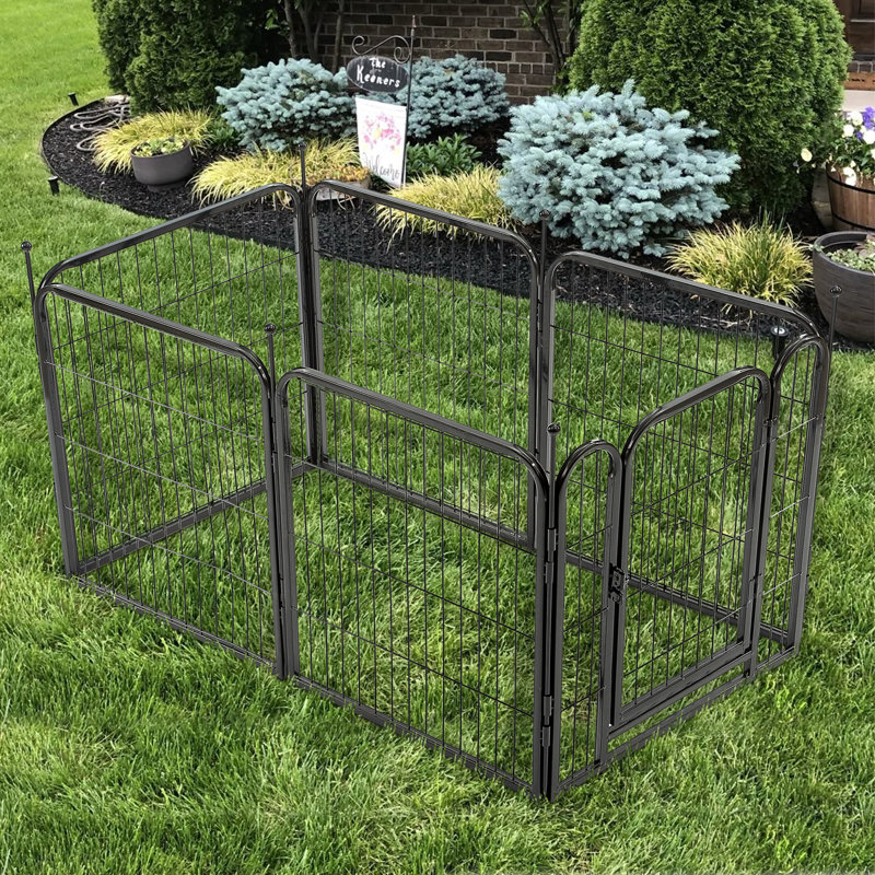 Clôture d'exercice pour chien robuste en métal pliable 6 panneaux