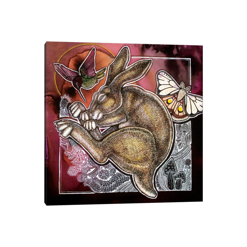 The Dreaming Hare 1 Piece Wrapped Canvas Wall Art, 45.72 cm H x 45.72 cm W x 3.175 cm D
