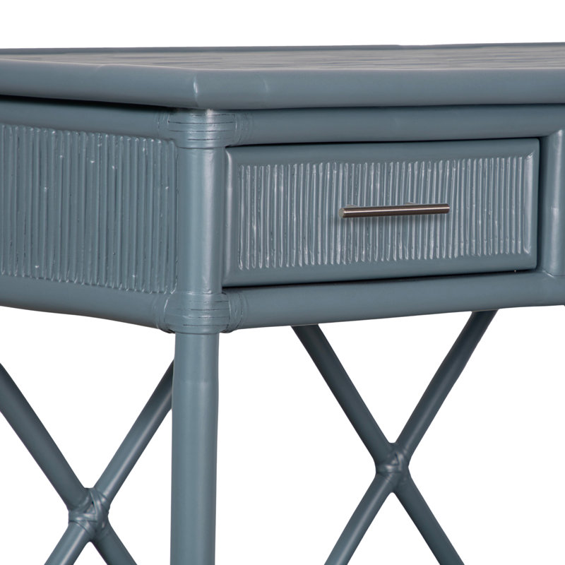 54'' Wide 3 Drawer Rattan Wood Sideboard, Regatta Blue