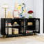Buffet à portes en acrylique - grand placard de rangement pour la cuisine, le salon noir et pratique, style moderne et polyvalent avec espace autoportant