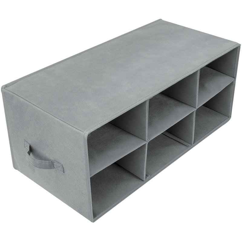 Sorbus 6 Pair Foldable Shoe Storage Box