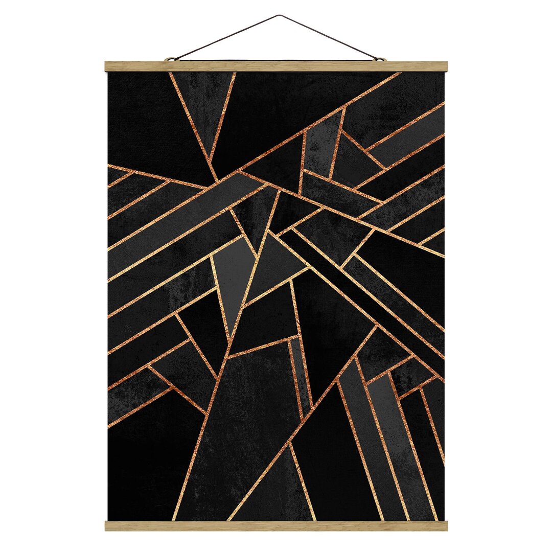 Stoffbild Black Triangles Gold von Elisabeth Fredriksson