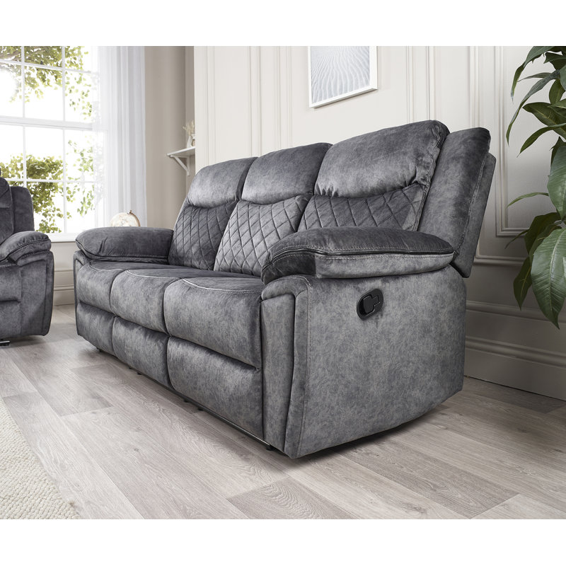 Kove 2 Seater Velvet Reclining Sofa, 3