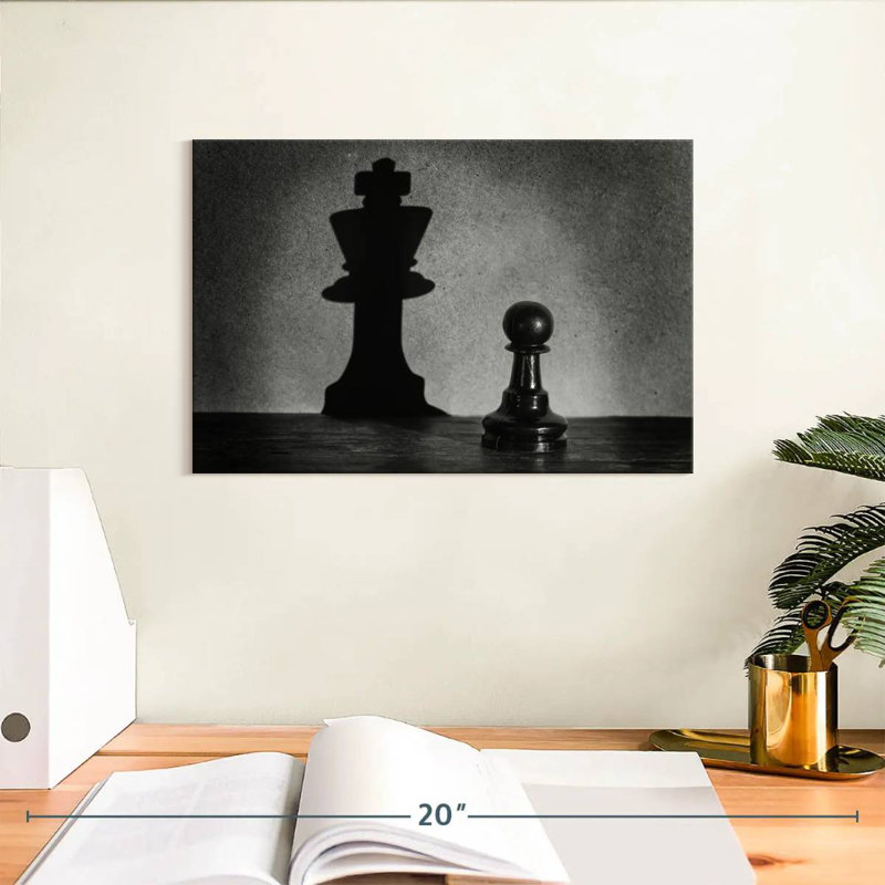 Senne Chess Pawn King Shadow, 8" H x 12" W
