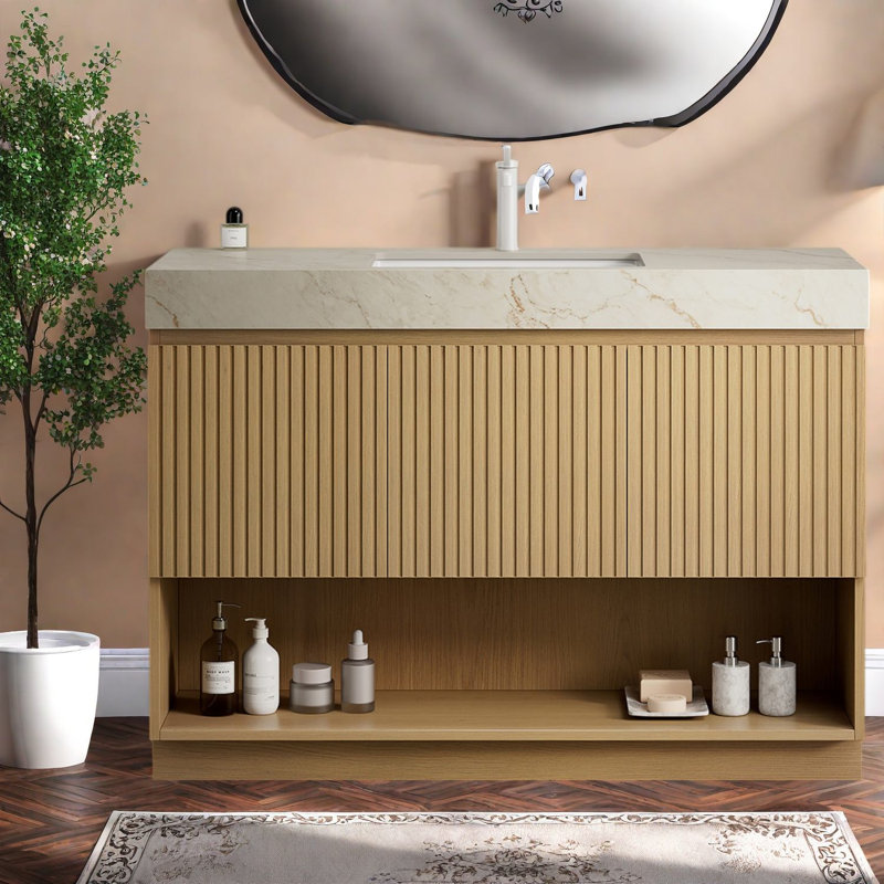 Freestanding Standard With Engineered Stone Top, 47.64