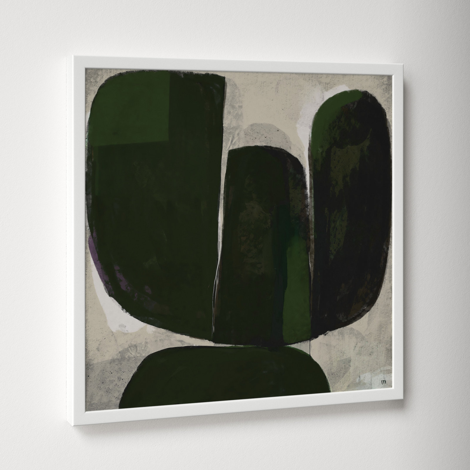 Succulent #6 by StudioM, 16" H x 16" W x 1.25" D, White